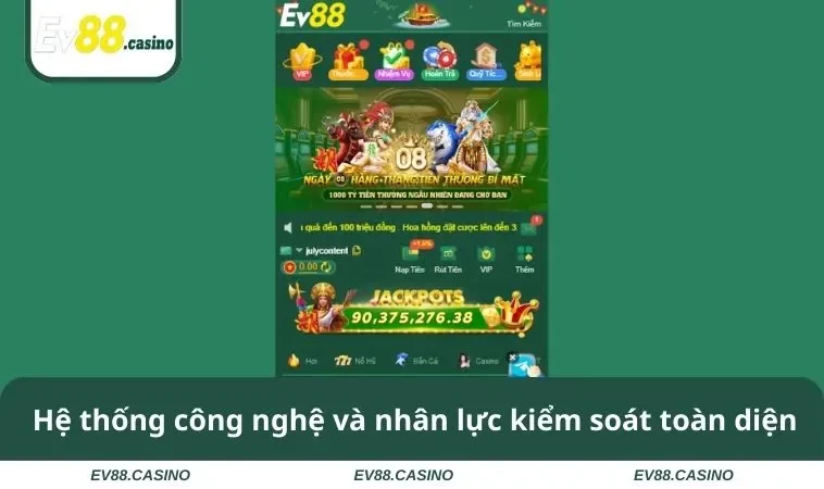 chinh sach bao mat ev88 3 Hệ thống công nghệ và nhân lực kiểm soát toàn diện