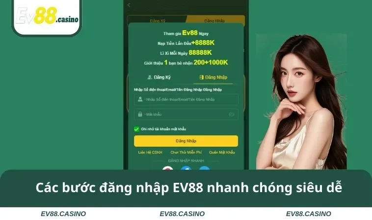 dang nhap ev88 1 Các bước đăng nhập EV88 nhanh chóng siêu dễ
