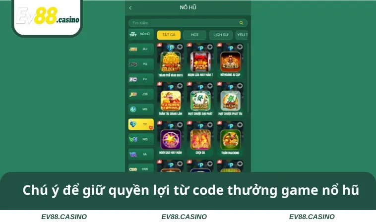 game no hu tang code 3 Chú ý để giữ quyền lợi từ code thưởng game nổ hũ
