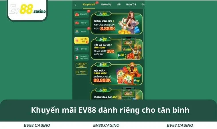 khuyen mai ev88 1 Khuyến mãi EV88 dành riêng cho tân binh