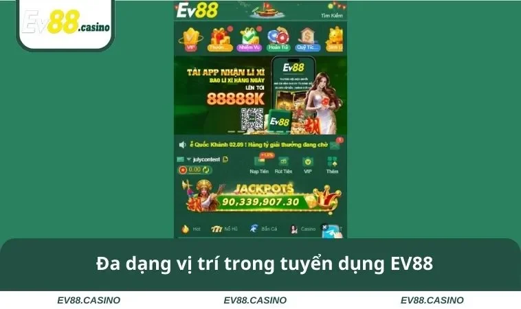 tuyen dung ev88 2 Đa dạng vị trí trong tuyển dụng EV88